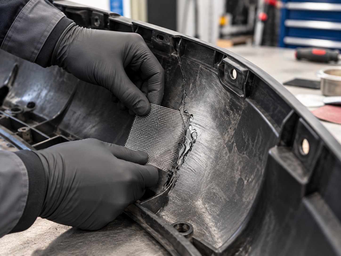 Trabajo sobre paragolpes flexible