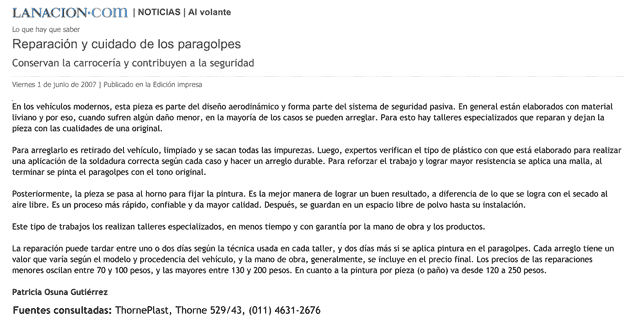 Segundo recorte de prensa de La Nación